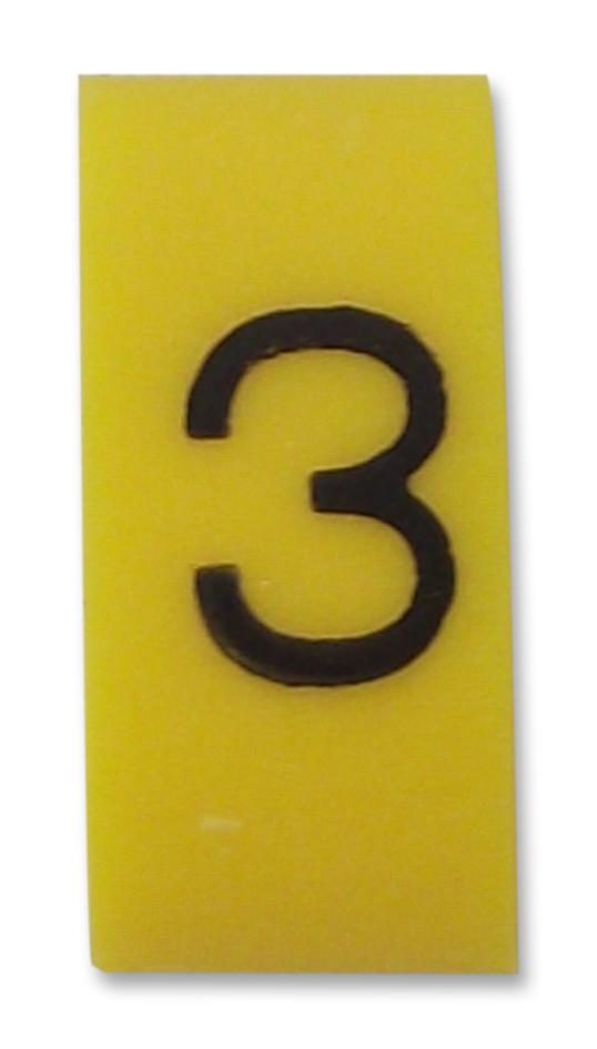 PRO Power FM1(3) Wire Marker Oval Slide On Pre Printed 3 Black Yellow 5mm 6 mm