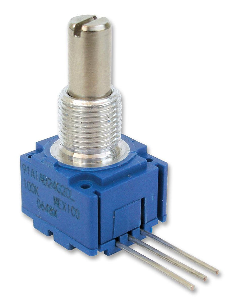 BOURNS 91A1A-B28-A15L Rotary Potentiometer, Cermet, 10 kohm, 500 mW, &plusmn; 10%, 91 Series, 1 Turns, Linear