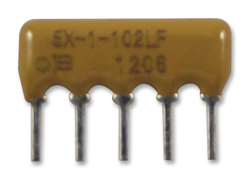 BOURNS 4605X-101-681LF Fixed Network Resistor, 680 ohm, 4 Elements, SIP, Bussed, 4600X Series, 5 Pins