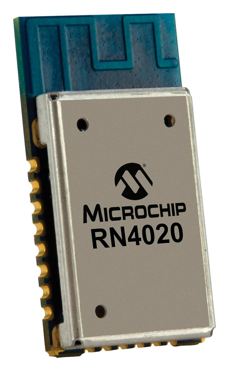 Microchip RN4020-V/RMBEC133 Bluetooth 4.1 Module 1.8V to 3.6V Supply 100m Range 1Mbps -92.5dBm 2.402GHz 2.480GHz