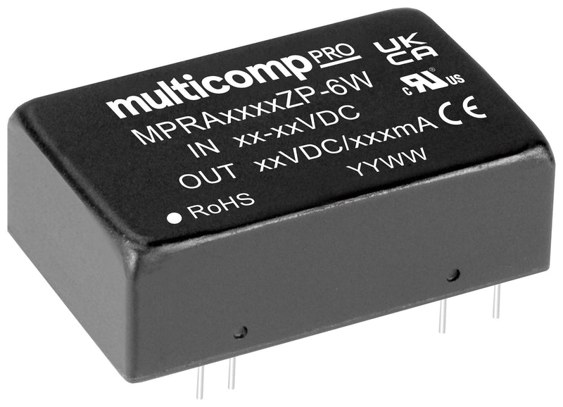 Multicomp PRO MPRA4812ZP-6W Isolated Through Hole DC/DC Converter ITE 6 W 2 Output 12 V 250 mA New