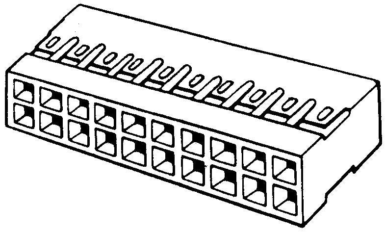 AMPHENOL FCI 65043-001LF WIRE-BOARD CONNECTOR RECEPTACLE 72 POSITION, 2.54MM