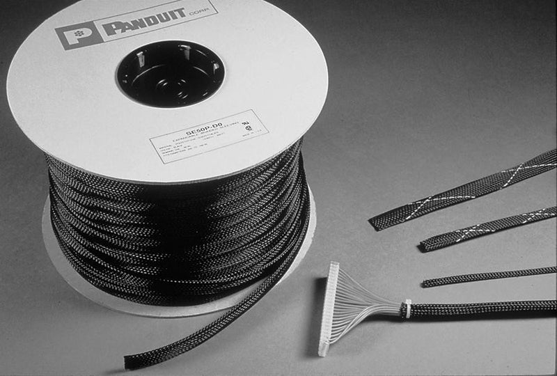 PANDUIT SE50P-CR0 SLEEVING, EXPANDABLE, 12.7MM, BLACK, 100FT