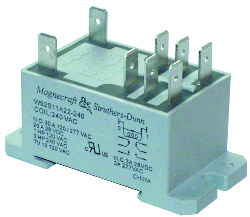 SCHNEIDER ELECTRIC/MAGNECRAFT 92S11A22D-120 RELAY, DPDT, 250VAC, 28VDC, 30A