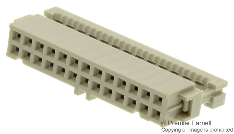 AMP - TE CONNECTIVITY 2-215882-6 Wire-To-Board Connector, 2.54 mm, 26 Contacts, Receptacle, AMP-LATCH Series, IDC / IDT, 2 Rows