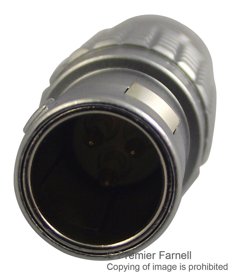 LEMO FGG.1B.303.CLAD62Z Circular Connector, 1B Series, Cable Mount Plug, 3 Contacts, Solder Pin, Push-Pull, Brass Body