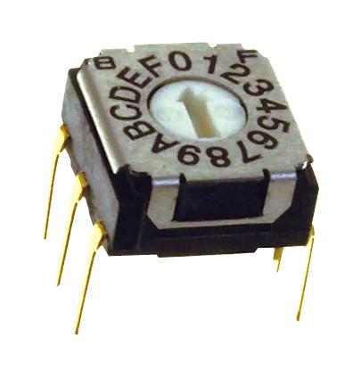 Nidec Copal Electronics SH-7050MC Rotary Coded Switch SH-7000 Series Through Hole 16 Position 5 VDC Hexadecimal 100 mA