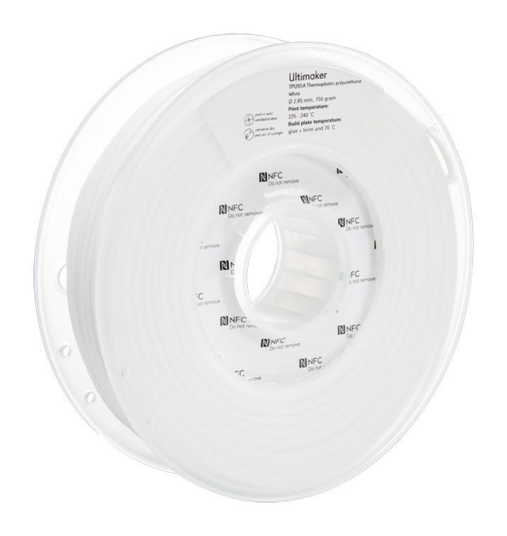 Ultimaker 1755 3D Printer Filament White 2.9 mm TPU 220 &deg;C 750 g