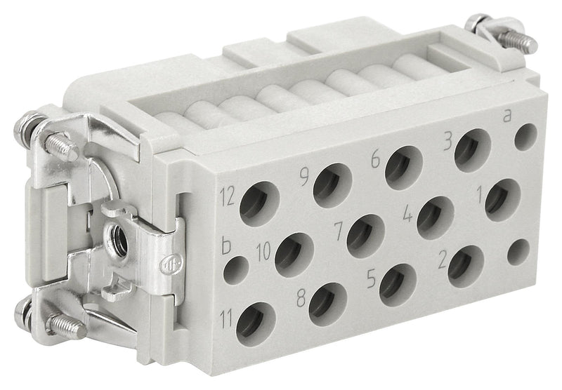 Multicomp PRO MP009616 Heavy Duty Connector Combination 40A/10A MP-HK Inserts Insert 14+PE Contacts 16B Receptacle