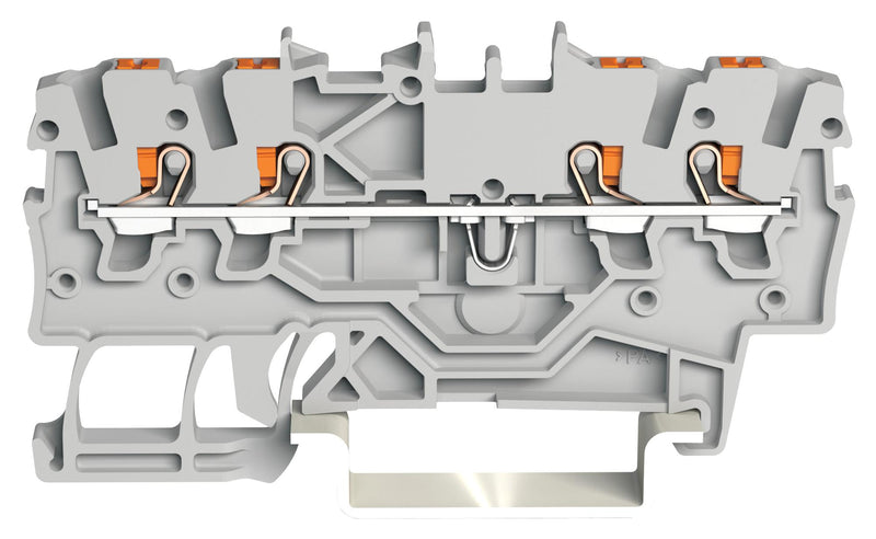 Wago 2201-1401 2201-1401 DIN Rail Mount Terminal Block 4 Ways 22 AWG 14 1.5 mm&Acirc;&sup2; Push In 18 A