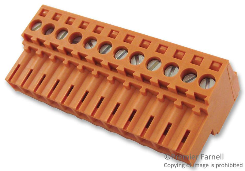 Weidmuller BL 3.5/12 BL 3.5/12 Pluggable Terminal Block 3.5 mm 12 Ways 22AWG to 14AWG 1.5 mm&Acirc;&sup2; Screw 10 A