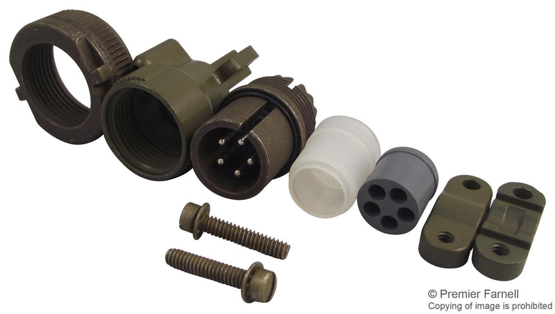 ITT CANNON MS3106F14S-5P Circular Connector, MIL-DTL-5015 Series, Straight Plug, 5 Contacts, Solder Pin, Threaded, 14S-5