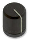 EHC (ELECTRONIC HARDWARE) 3489-2-B Knob, Round Knurled with Indicator Line, 18.288 mm, Plastic