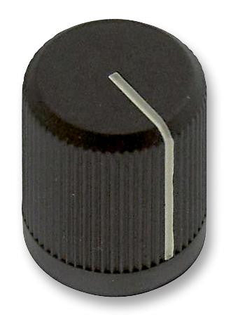 EHC (ELECTRONIC HARDWARE) 3489-1-B Knob, Round Shaft, 3.175 mm, Plastic, Round Knurled with Indicator Line, 18.288 mm