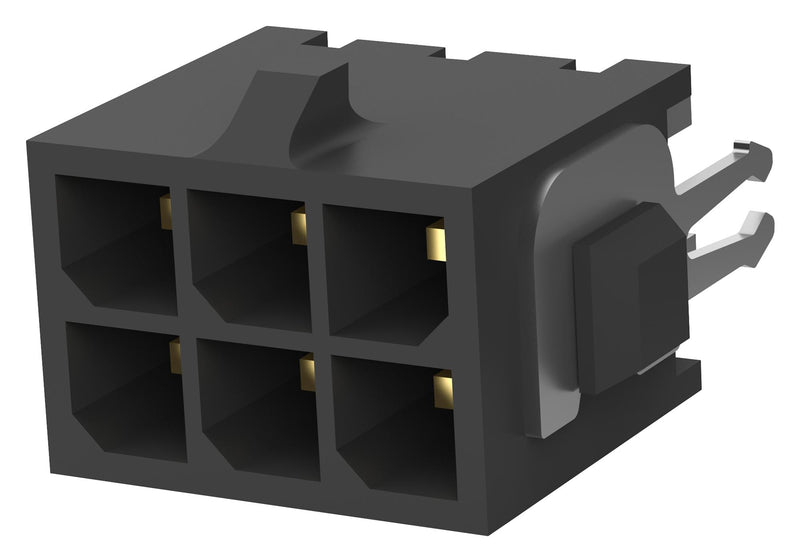 AMP - TE Connectivity 3-794682-6 Rectangular Connector Micro MATE-N-LOK Series 6 Contacts Header 3 mm Through Hole 2 Row