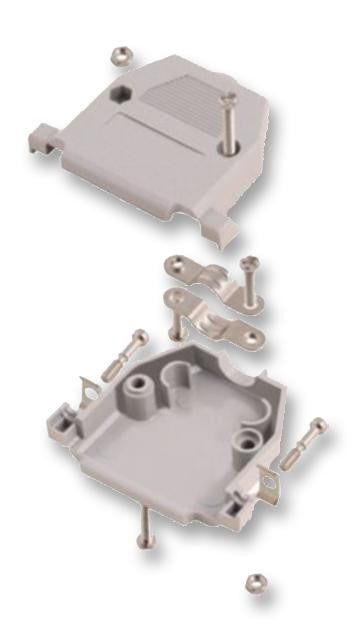 MH CONNECTORS MHCCOV-25SN-LG D Sub Backshell, Grey, MHCCOV-SN Series, DB, 180&deg;, Plastic Body