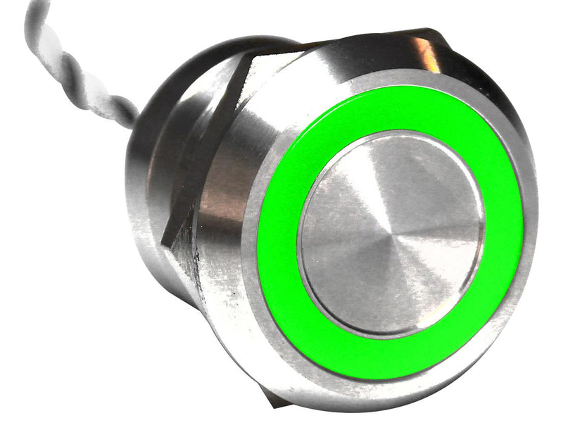 Bulgin MC25LOSGR Vandal Resistant Switch Dpdt Natural MC Series Off-On Green Red Wire Leaded