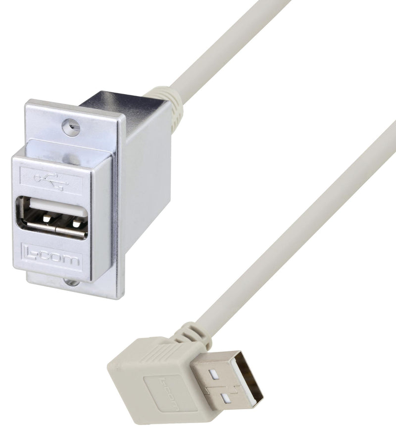 L-COM U2A00008-24I USB Cable 2.0 A PLUG-RCPT 24" Grey