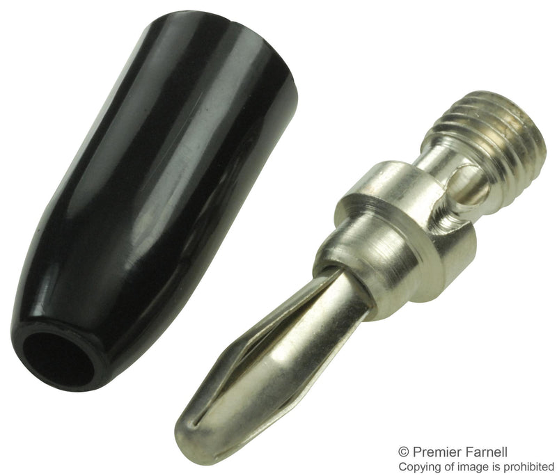 JOHNSON - CINCH CONNECTIVITY 108-0303-001 BANANA PLUG, 15A, SOLDERLESS, BLACK