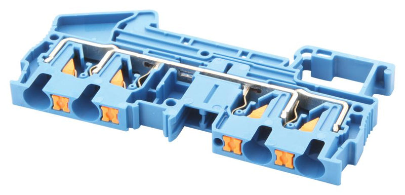 Phoenix Contact PT 4-QUATTRO BU DIN Rail Mount Terminal Block 4 Ways 24 AWG 10 6 mm&Acirc;&sup2; Push In 38 A