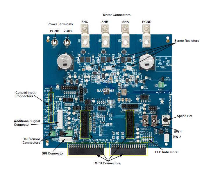 Renesas RTKA227063DE0000BU RTKA227063DE0000BU Evaluation Board RAA227063 3-Phase Bldc Driver Power Management New