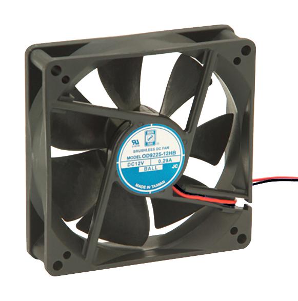 Orion Fans OD9225-12HB DC Axial Fan 12 V Square 92 mm 25 Ball Bearing 60.2 CFM