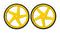 Kitronik 2593-TT 2593-TT Wheel Yellow 5 Spoke ABS TT Style Hobby Motors New