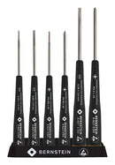 Bernstein Werkzeugfabrik 4-620 Screwdriver Set Slotted Cross Recess Phillips 1.5 mm - 3 PH000 PH0 6 Piece