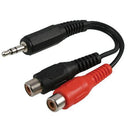 PRO Signal PSG03095 Cable 2 RCA JACK-3.5MM Plug 1.5FT BLK