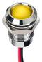 Apem Q14P5CXXHY12E LED Panel Mount Indicator Yellow 12 VDC 14 mm 20 mA 1.3 cd IP67