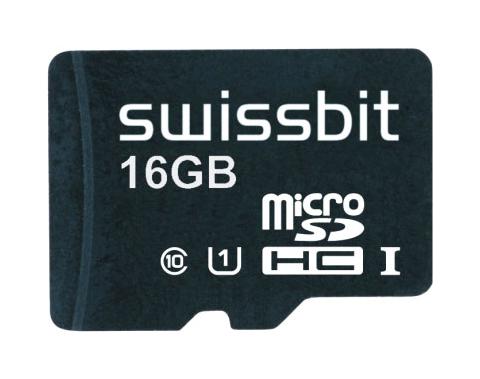 Swissbit SFSD016GN1AM1TO-E-ZK-22P-STD Flash Memory Card 3D Pslc Microsdhc UHS-1 Class 10 16 GB S-56u Series