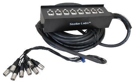 Stellar Labs 555-13863 Cable 3POS XLR PLUG-JACK 8PORT 65FT