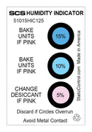 SCS 51015HIC125 Humidity Indicator Card 3 Spot 5% 10% 15% &quot; 2 Moisture Barrier Bags
