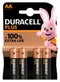 Duracell MN1500 P4 +/PWR MN1500 +/PWR Battery 1.5 V AA Alkaline Raised Positive and Flat Negative 14.5 mm New