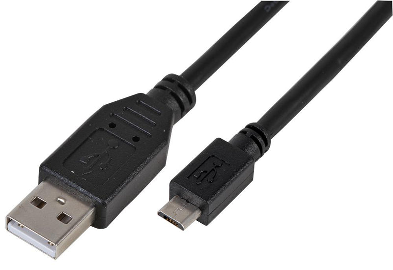 PRO Signal PSG91471 USB Cable Type A Plug to Micro B 2 m 6.6 ft 2.0 Black