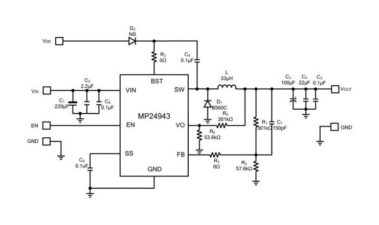 Monolithic Power Systems (MPS) MP24943DS-LF-P MP24943DS-LF-P DC-DC Switching Buck Regulator Adjustable 4.5V-5.5V in 0.8V-45V out 3A SOIC-8