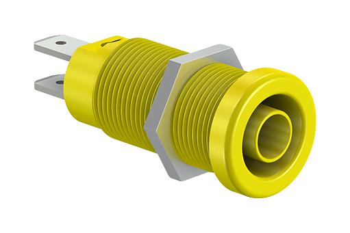 Staubli 66.9131-24 66.9131-24 Banana Test Connector 4mm Receptacle Panel Mount 20 A 1 kV Nickel Plated Contacts Yellow