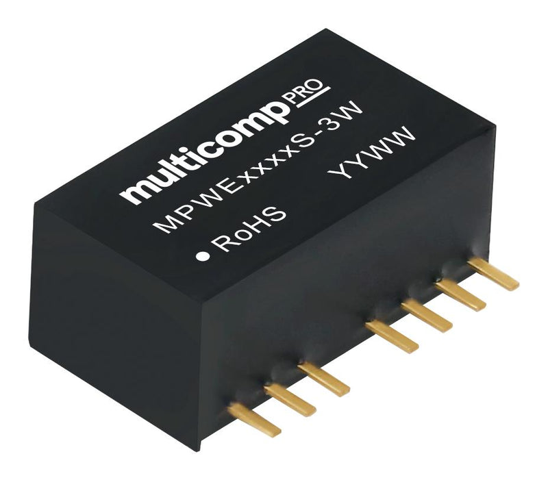 Multicomp PRO MPWF1212S-3W Isolated Through Hole DC/DC Converter ITE 3 W 1 Output 12 V 250 mA New