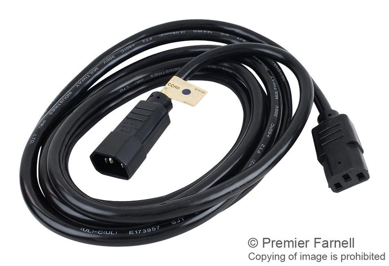 Eaton Tripp Lite P005-010 Mains Power Cord IEC 60320 C14 to C13 3.05 m 15 A 250 V Black