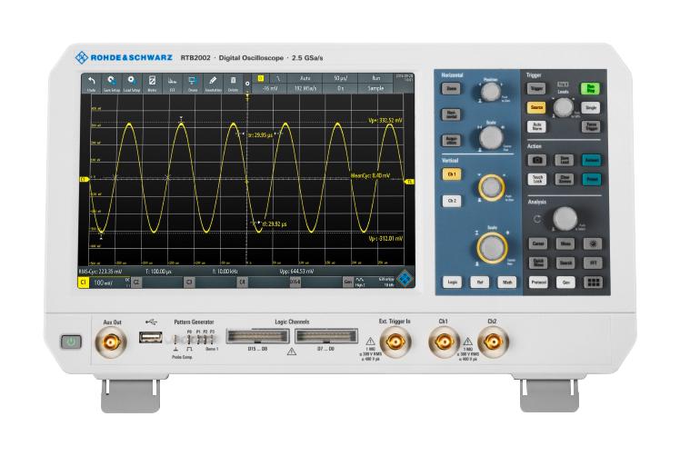 Rohde &amp; Schwarz RTB2002 + RTB-B222 (RTB2K-202) Digital Oscilloscope RTB2000 2 Channel 200 MHz 1.25 Gsps 10 Mpts 1.75 ns