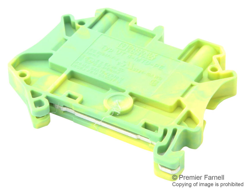 Phoenix Contact UT 4-MTD-PE DIN Rail Mount Terminal Block 2 Ways 26 AWG 10 6 mm&Acirc;&sup2; Screw 41 A