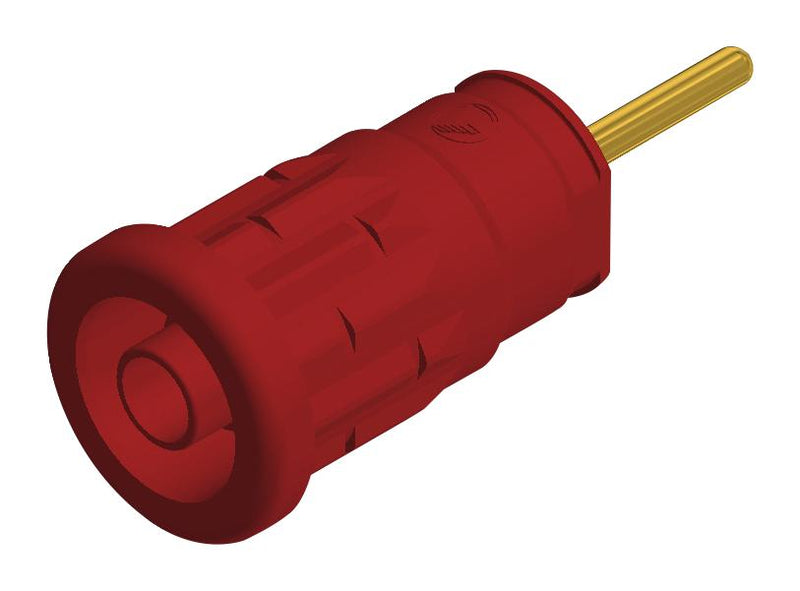 Hirschmann Test and Measurement 972363101 Banana Connector Socket Panel Mount 24 A 1 kV Gold Plated Contacts Red