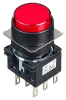 Idec LB1L-M1T64R Illuminated Pushbutton Switch LB Series Dpdt Momentary Spring Return 24 V Red