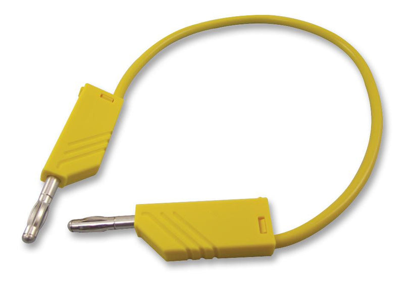 HIRSCHMANN TEST AND MEASUREMENT 934059103 Test Lead, 4mm Banana Plug to 4mm Banana Plug, Yellow, 60 V, 32 A, 250 mm