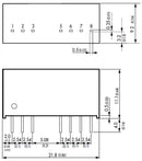 Traco Power TMR 6-1223 TMR 6-1223 Isolated Through Hole DC/DC Converter ITE 2:1 6 W 2 Output 15 V 200 mA