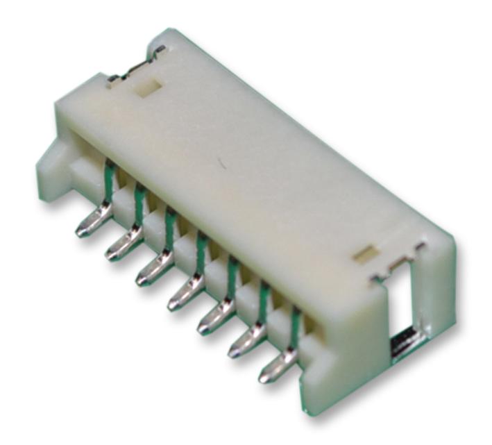 JST (JAPAN SOLDERLESS TERMINALS) S7B-ZR-SM4A-TF(LF)(SN) Wire-To-Board Connector, 1.5 mm, 7 Contacts, Header, ZH Series, Surface Mount, 1 Rows