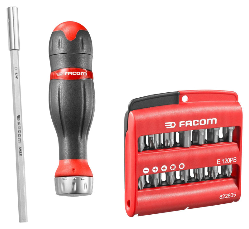 Facom ACL.2A2PB ACL.2A2PB Screwdriver Set Slotted Phillips Pozidriv Torx Hex Blade Holder 10 Pieces Protwist Series