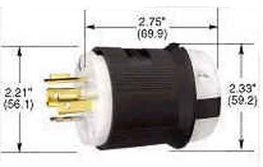 HUBBELL WIRING DEVICES HBL2421 CONNECTOR, POWER ENTRY, PLUG, 20A