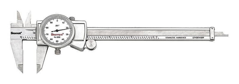 STARRETT 3202-6 DIAL CALIPER, 6INCH, 0.001" GRADUATION