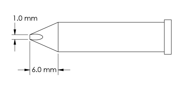 Metcal GT6-CH0010P Soldering Tip 60&deg; Chisel/Power 1 x 6 mm Station